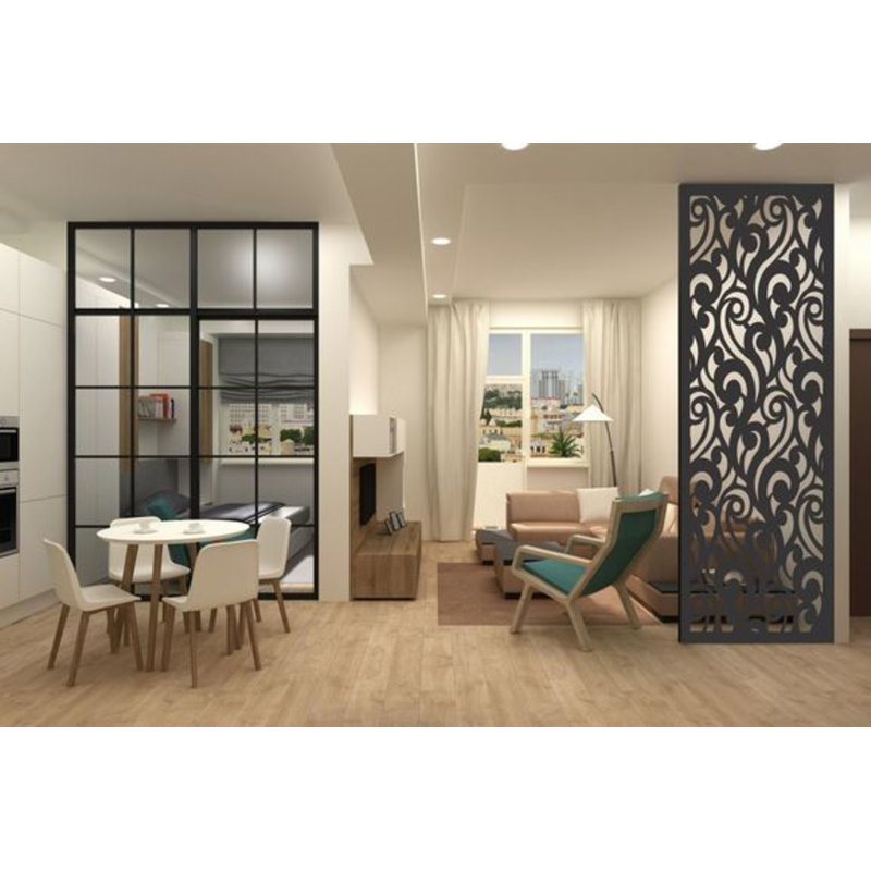 Curly Aluminum Laser-Cut Privacy Screen Panel  – Powder-Coated Outdoor Metal Wall Art, Decorative Garden Fence Privacy Divider