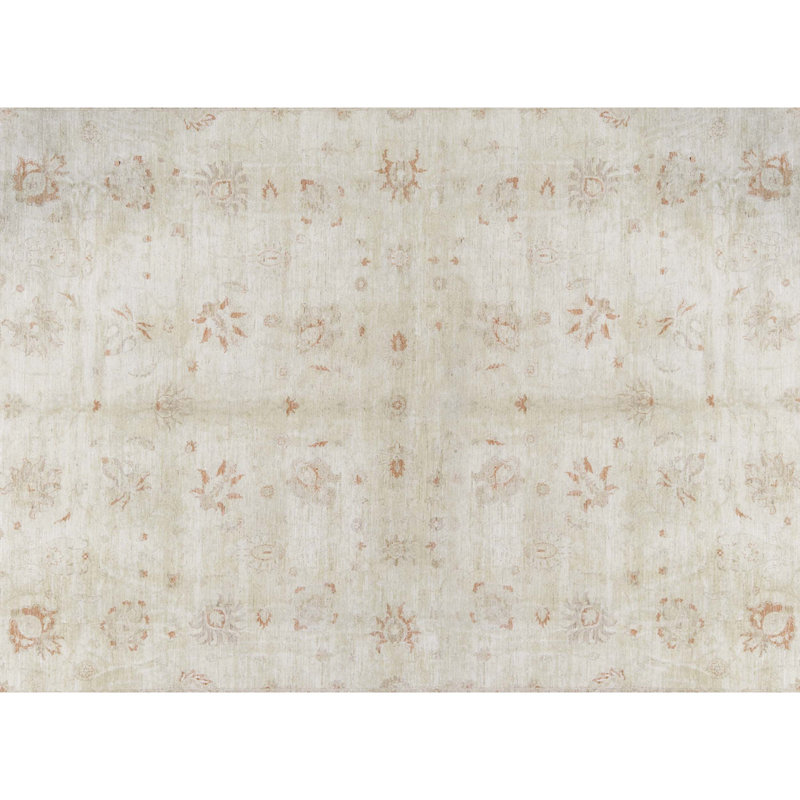 Ziegler Wool Oriental Area Rug in Beige/Rust