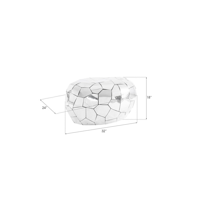 Lively Reflections Silver Stainless Steel Crazy Cut End Table