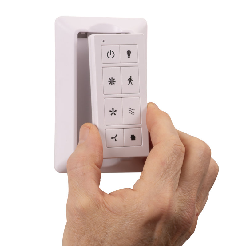 Universal Ceiling Fan Remote and Wall Control, White