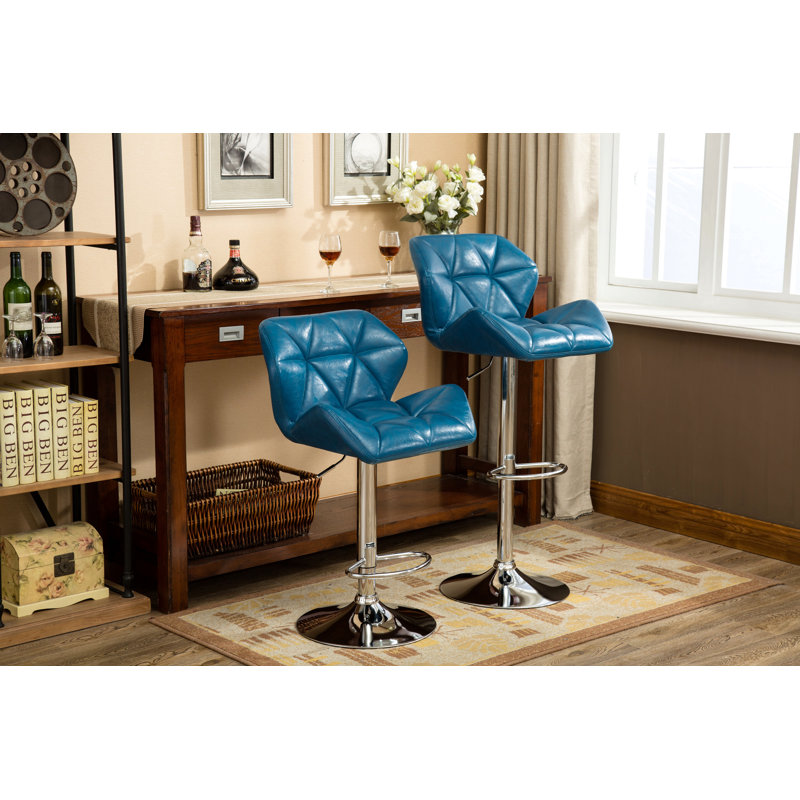 Ensemble de 2 tabourets de bar à hauteur réglable Glasgow, Bleu