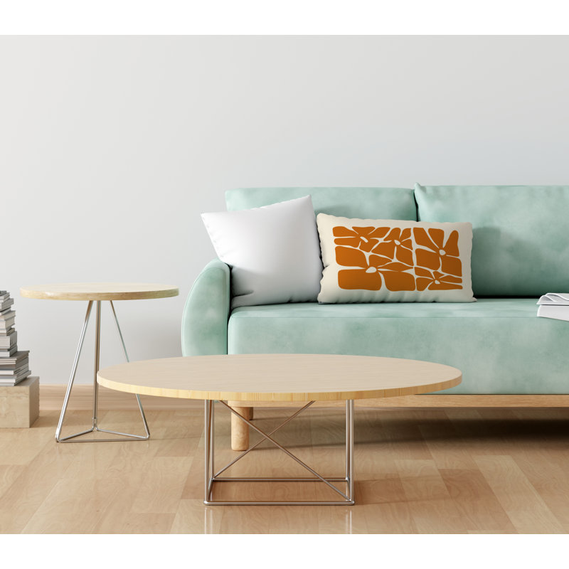 Polyester Lumbar Rectangular Indoor/Outdoor Pillow Cover & Insert, Orange