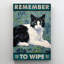 «Tuxedo Cat Rappelez-vous d'essuyer» - 1 pièce, reproduction d'art graphique sur toile tendue-372864602