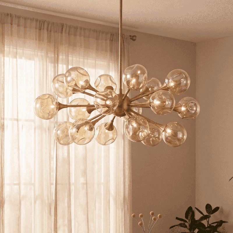 Lustre 18 lumières Matisse en laiton, Laiton