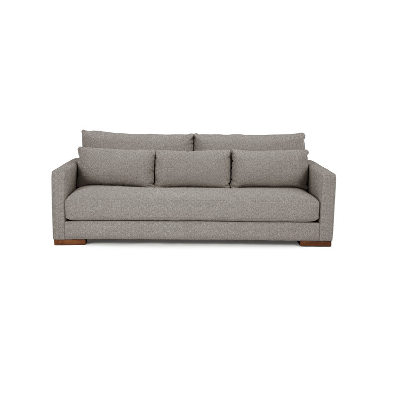 Leon Sofa, Walnut, Smoke Polyester
