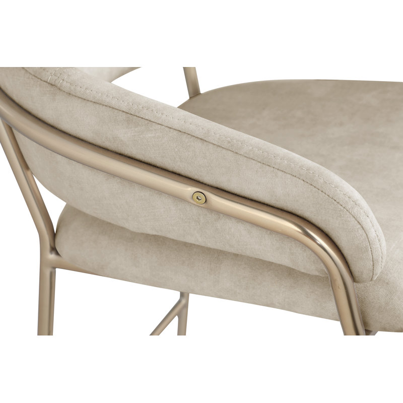 Yara Beige Velvet Counter Stool, Stone Velvet