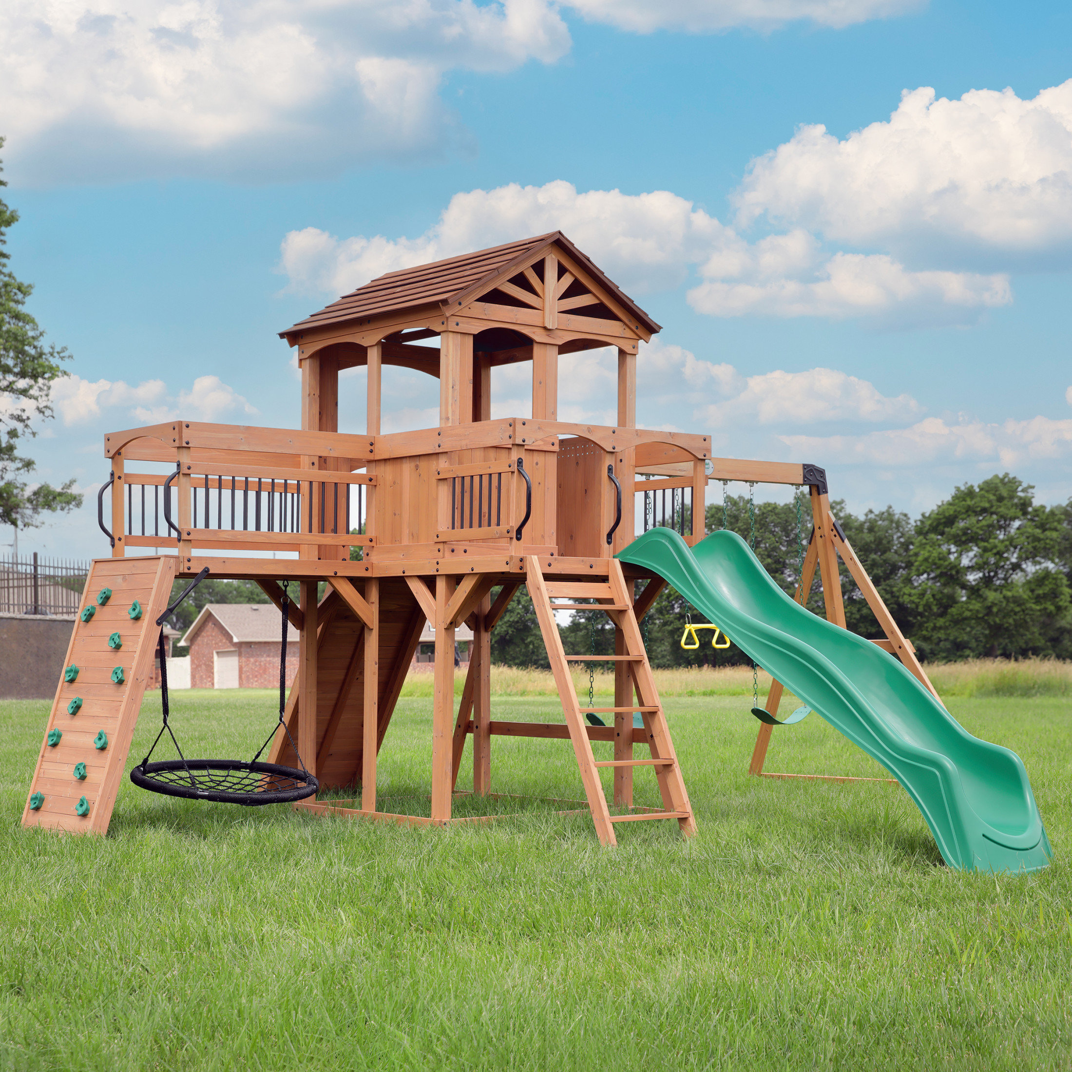Playset Backyard Discovery Skyfort With Tube Slide Shipping