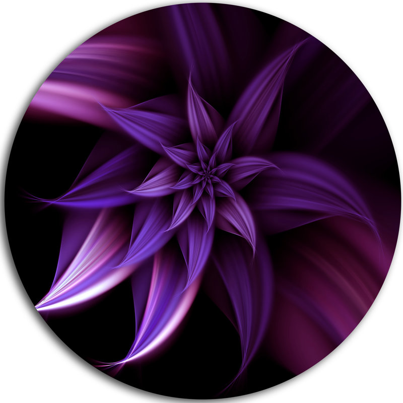 «Fractal Flower Mauve», impression, H 23 po x l 23 po x P 1 po, Métal rond