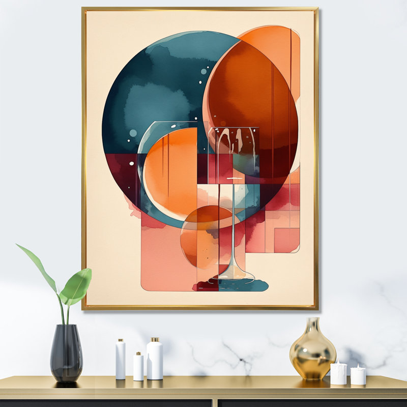 Dravis, la géométrie de la lumière IV sur toile, H 32 po x l 16 po x P 1 po, Cadre flottant doré