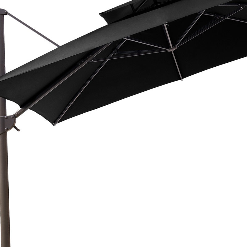 Parasol carré Haru, Noir, H 14,96 po x l 132 po x P 132 po