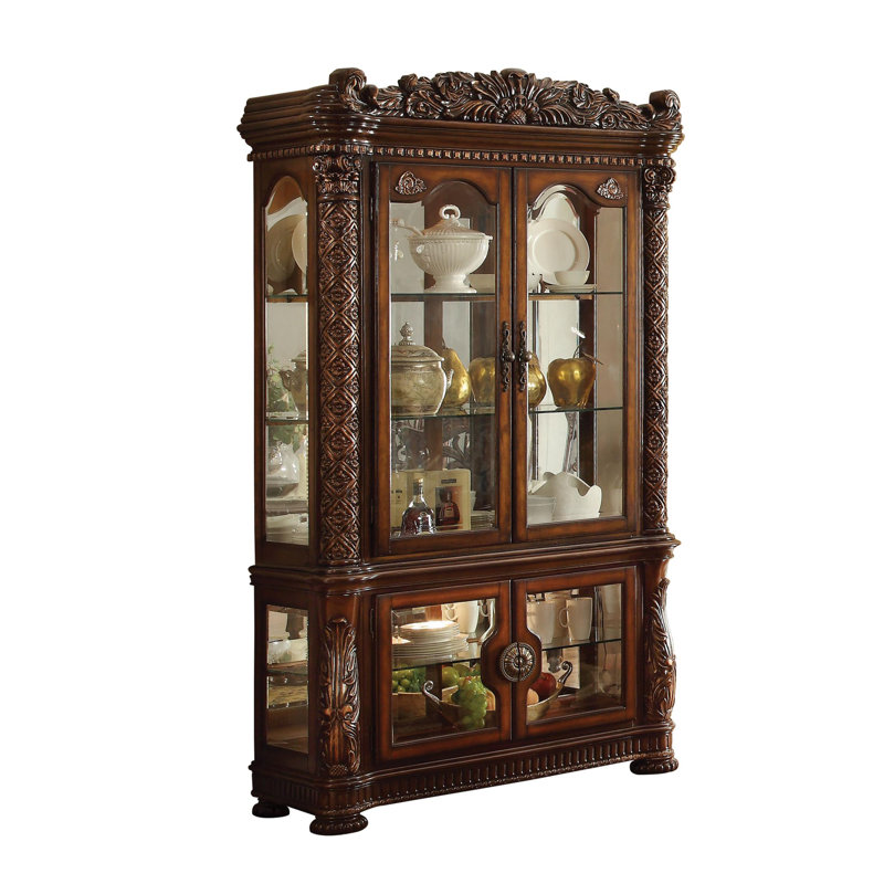 Armoire vitrine en bois Devries, Non