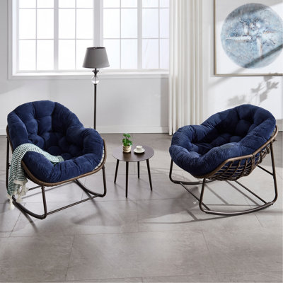 1 PC Wicker Rocking Chair With Metal Frame