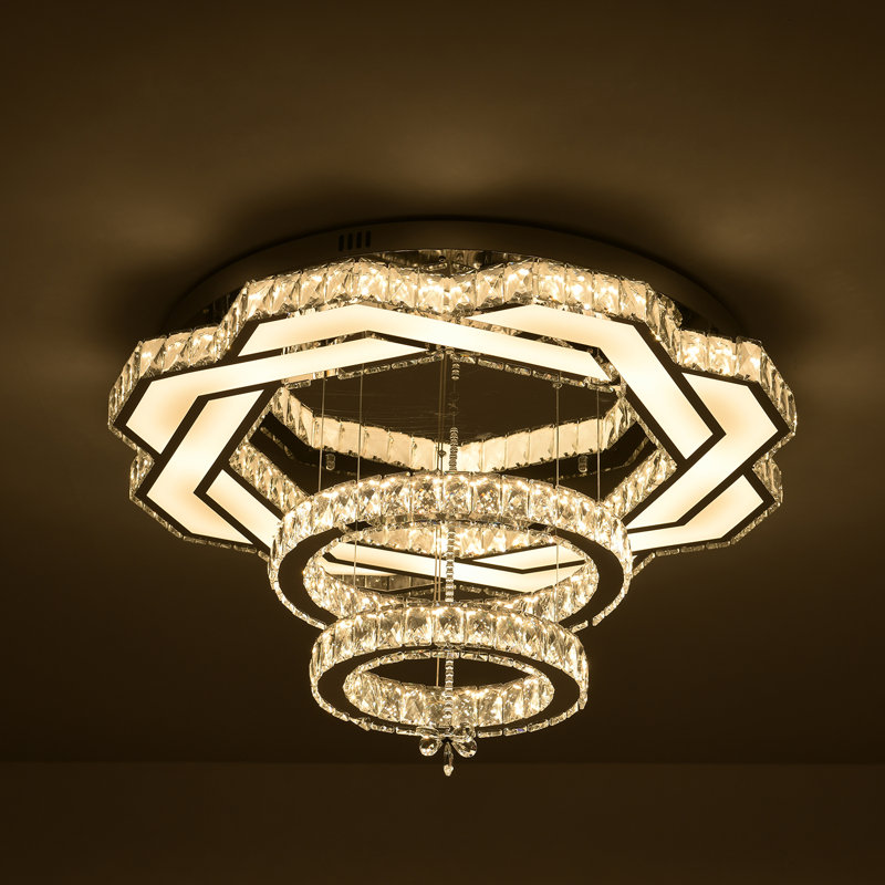 Plafonnier encastré en cristal DEL