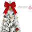 Arbre de Noël enneigé 7 pi, PVC enneigé et branches à aiguilles dures, structure à charnières pour une installation facile, support en métal stable-430563071