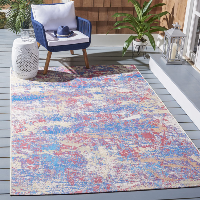 Tapis d'intérieur / extérieur abstrait Hutchings Performance, Rectangle 6 pi 6 po x 9 pi 4 po