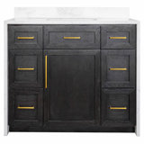 Akalya 42'' Waterfall Bathroom Vanity with Engineered Stone Vanity Top
