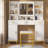 Mercer41 White 45.2''W Vanity Set with Touch Lighted Mirror Upholstered Stool Glass Top Drawers Dressing Table Buil in Outlets-1625479209