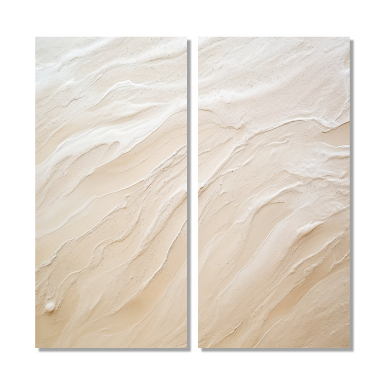 Charme moderne sable beige plage - art mural plage, H 32 po x l 32 po, Toile tendue, Ne s’applique pas