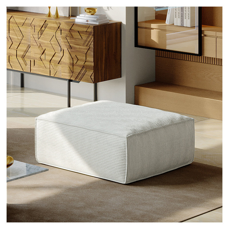 Canapé modulaire avec repose-pieds, crème