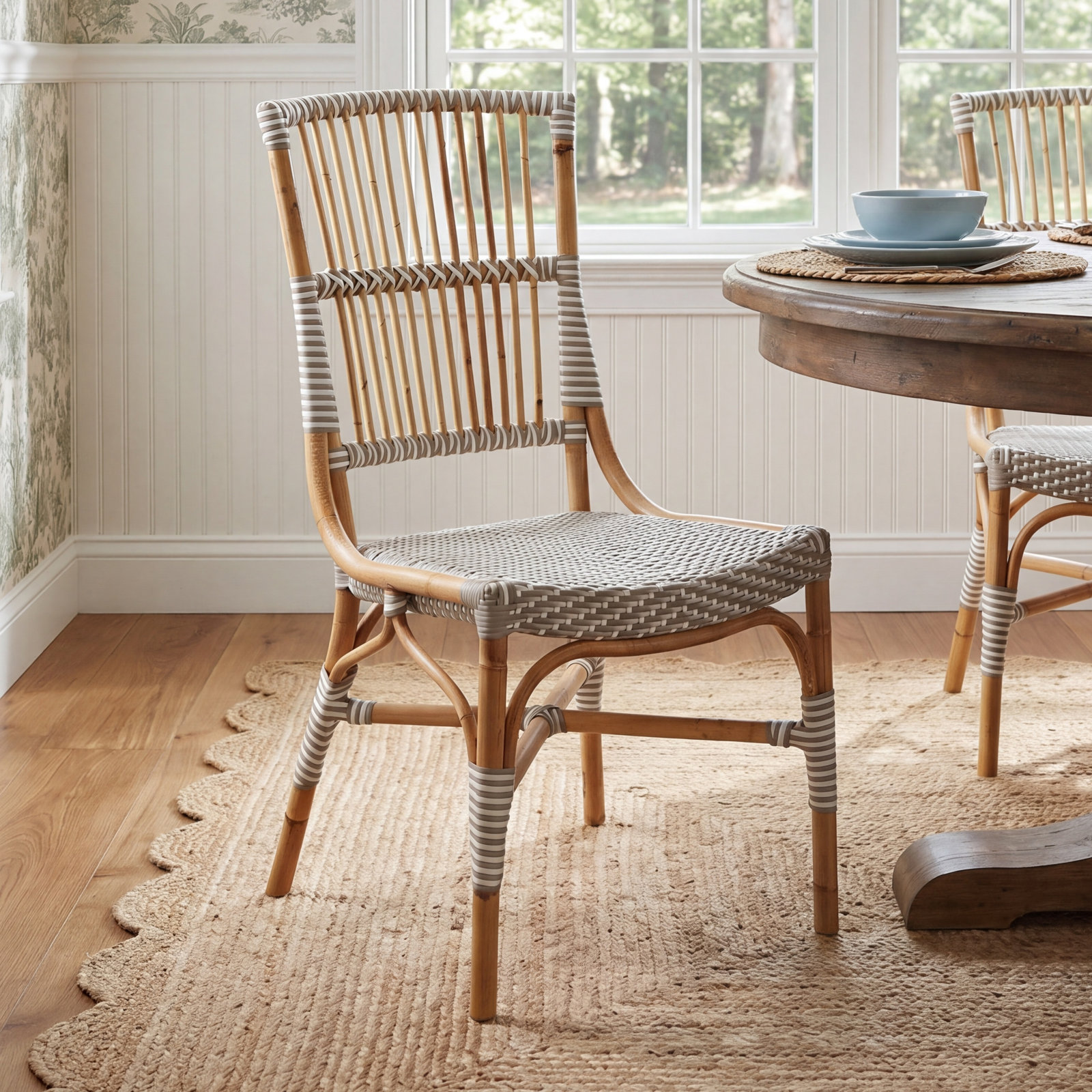Douglas Dining Chair, Gray/White