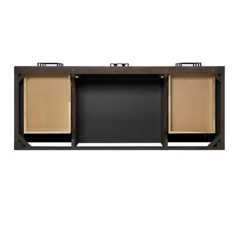 Grevera 54" Double Bathroom Vanity Set, Brown Oak/Matte Black, Rectangular