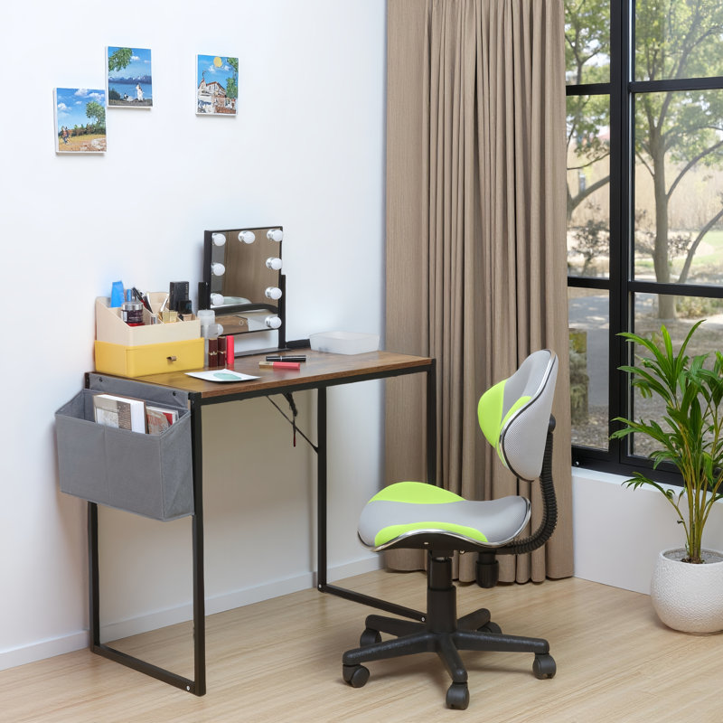 Parinita Study Desk – Sleek & Stylish Workstation for Small Spaces, Rustic Brown/Black, 30" H x 31.5" W x 18.9" D