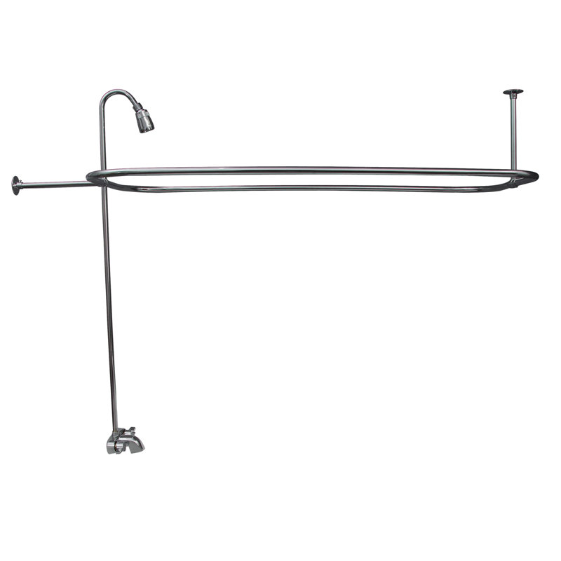 2 Handle Bathroom Clawfoot Tub Faucet with Diverter, Polished Chrome