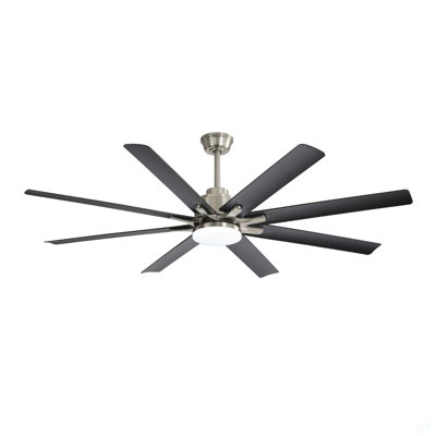 Ventilateur de plafond 66 pouces à profil bas en ABS avec lumières à intensité variable et moteur à courant continu réversible silencieux à 6 vitesses pour l'intérieur