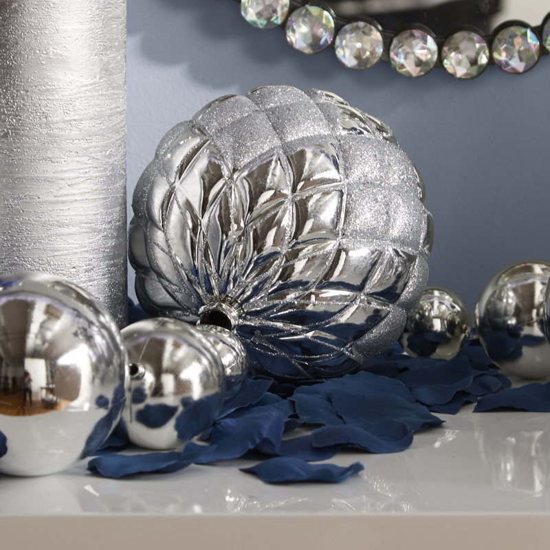 Grande guirlande boule de Noël incassable 6 pi avec accents scintillants, Argent