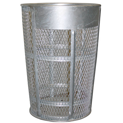 Réceptacle extérieur en métal déployé 48 gallons avec plaque