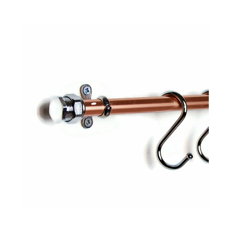 QuirkHub Copper Utensil Rail Holder, Chrome, 5cm H x 50cm W x 4.5cm D