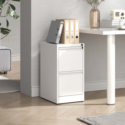 Classeur vertical à 2 tiroirs l 15,2 po avec serrure, classeurs en métal pour le bureau à domicile, format lettre / légal / A4, assemblage requis 
