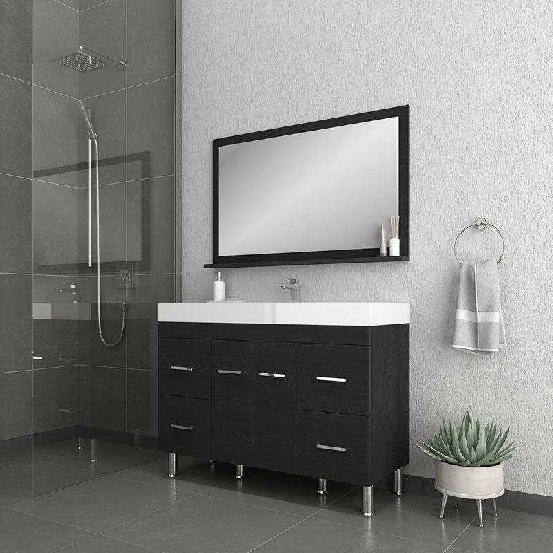 Ensemble de meuble-lavabo simple 48 po Roylynn, Noir