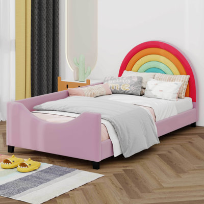 Lit plateforme tapissier unique de style princesse