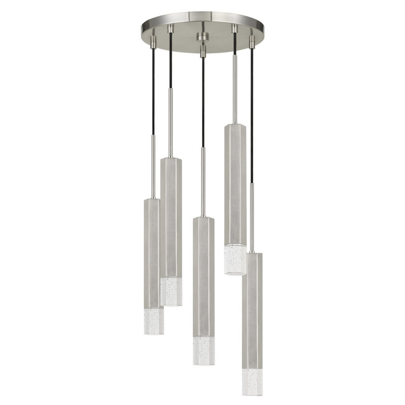 Trinten 5 - Light LED Cluster Pendant, Gray