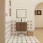 Meuble-lavabo mural de 30 po avec lavabo en céramique et portes à fermeture en douceur-129865308