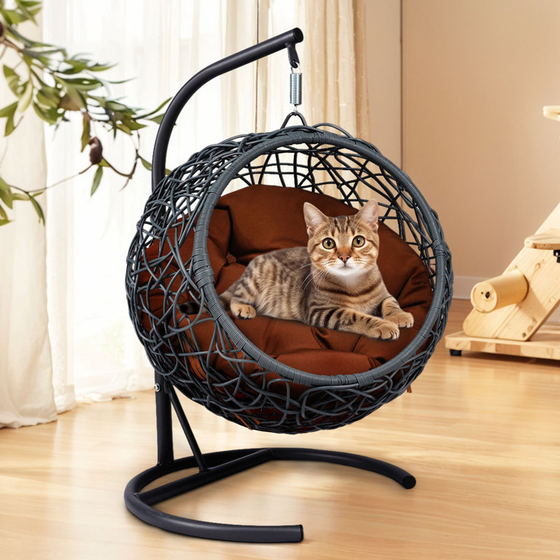 Lit-chat avec support et coussin, L 15,6 po x P 19,3 po, Gris