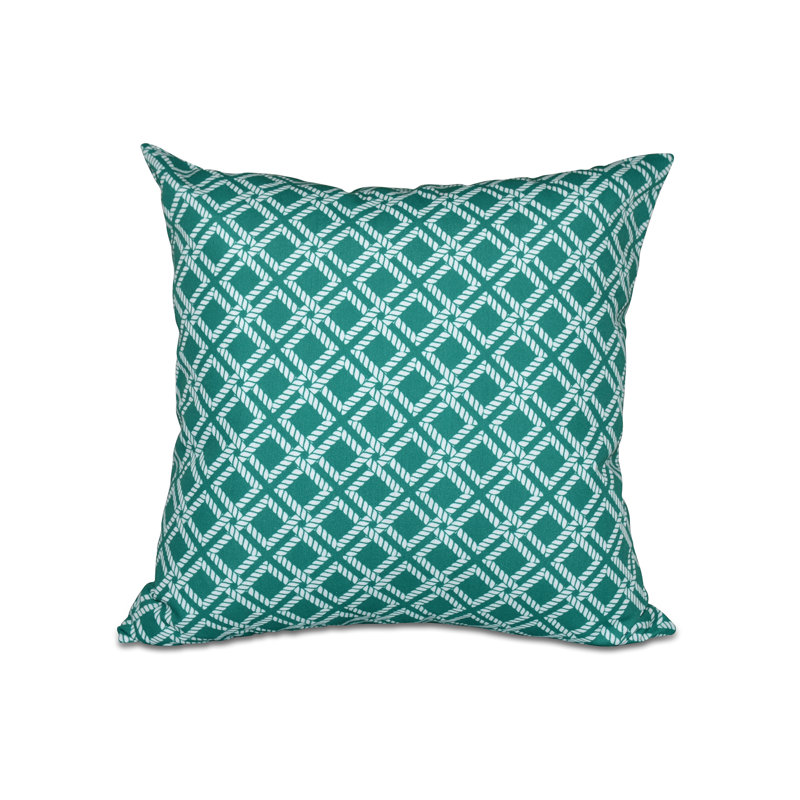 Housse de coussin carrée avec fixation en corde, H 16 po x l 16 po, Vert