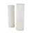 Metal Ribbed White Pedestal Table With Brown Accents Set