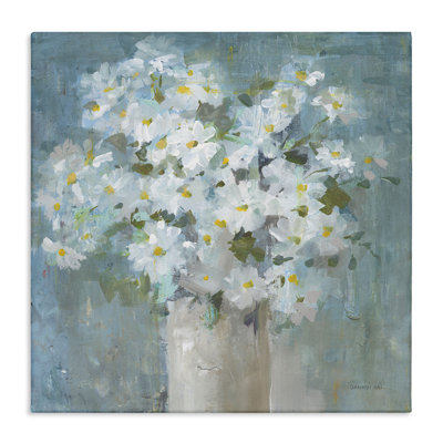 " White Daisy Blooms Abstract Flowers " by Danhui Nai