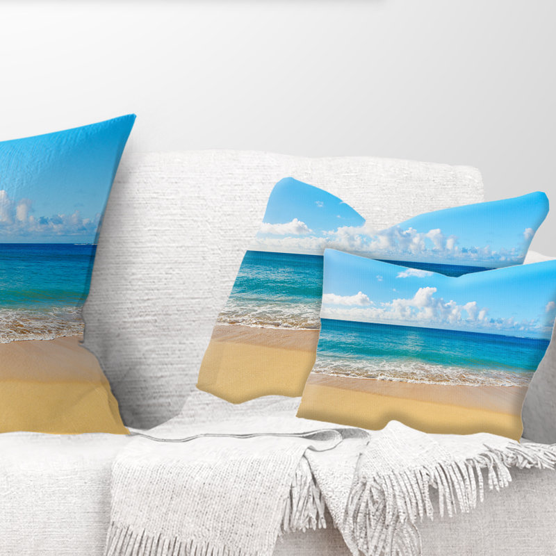 Coussin Calm Beach and Tropical Sea - Sea & Shore, Rectangulaire, 12 po x 20 po