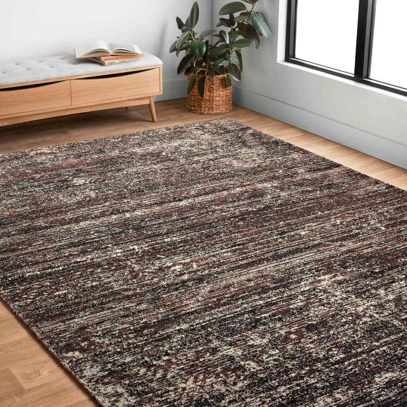 Tapis noir tissé à la machine lazro, Rectangle 11 pi 6 po x 15 pi