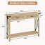 Console en rotin Boho avec 2 tiroirs - Table d'appoint 43 po