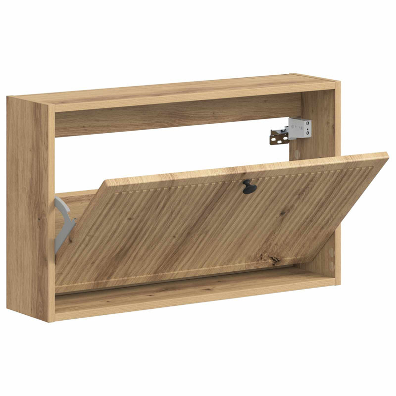 Flip Down Shoe Storage, 43 cm H x 71 cm W x 17 cm D, Artisan Oak