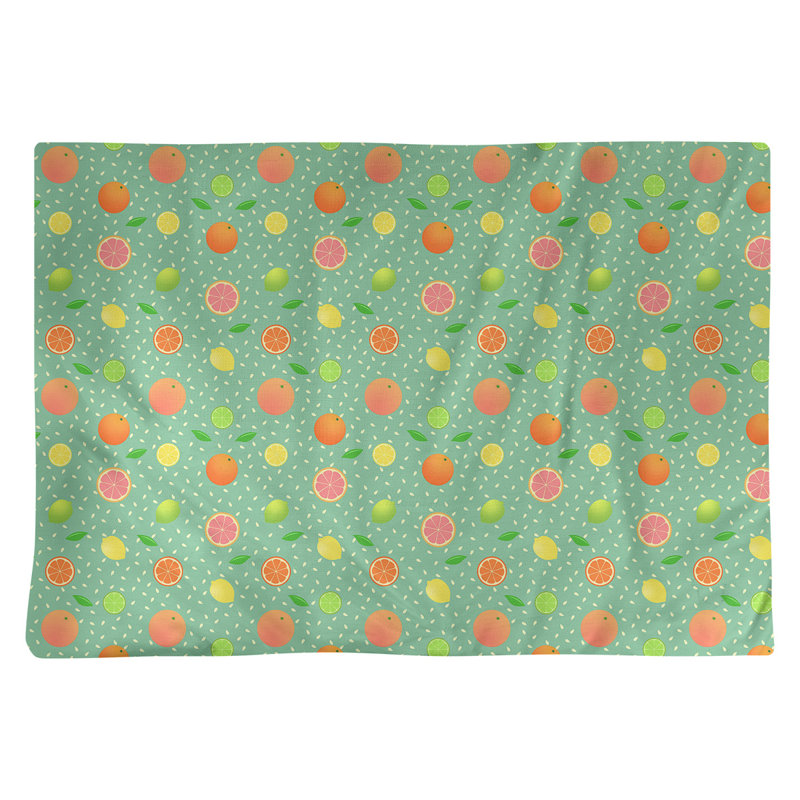 Napperon en coton 18 po Citrus fruit, Vert