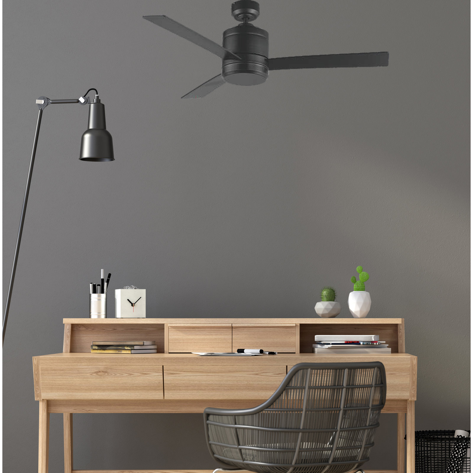 Vanna 52'' 3 Blade Ceiling Fan, Black