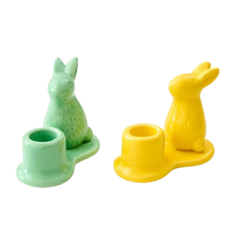 2pcs Easter Bunny Ceramic Candle Holders