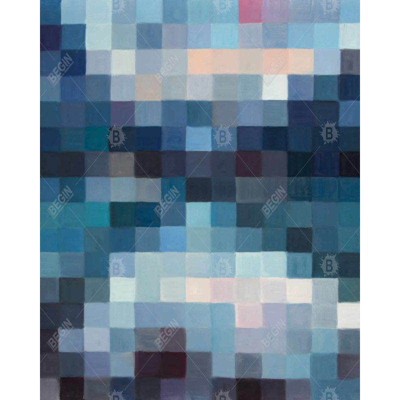 Pixelated Mountainous Landscape - Abstract Modern Canvas Art