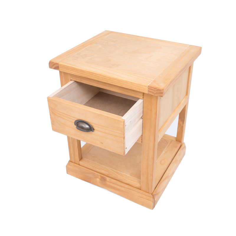 Esquivel 45cm W Solid + Manufactured Wood Bedside Table, Oak