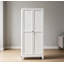 Armoire de rangement 75 po en métal blanc avec 5 tablettes réglables (capacité de 110 lb), armoire de cuisine autoportante avec tablettes réglables, vaisselle dans la cuisine, le garde-manger, la salle à manger